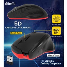 Hello HL-4701 2.4ghz 1600DPI Şarjlı 5d Kablosuz Optik Mouse