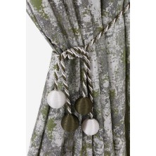 Fatih 4 Top Tavan Braçol Perde Aksesuarı - Ekru - Haki