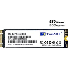 Twinmos NgffeGBm2280 256GB 580MB-550MB M.2 2280 Sata3 SSD