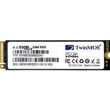 TwinMOS 512GB M.2 PCIe NVMe SSD 2455Mb-1832Mb/s (NVMeFGBM2280)