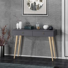 Dekorosso Arden Ahşap Ayaklı Modern Dekoratif Dresuar Antrasit 100 cm