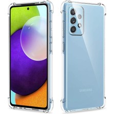 Kzy Samsung Galaxy A52 Kapak Şeffaf Airbag Antishock Köşe Korumalı Silikon Kılıf