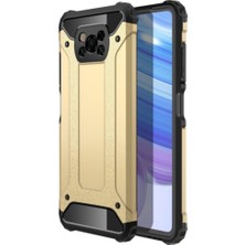Kzy Xiaomi Poco X3 Pro Kapak Çift Katmanlı Zırh Tank Kılıf - Gold