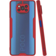 Kzy Xiaomi Poco X3 Pro Kılıf Kamera Korumalı Colorful Kapak - Kırmızı