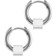 Labalaba Erkek Küp Objeli Çelik Halka Küpe