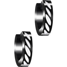 Labalaba Erkek Baskılı Model Çelik Halka Küpe