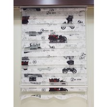 Elis Perde Araba Baskılı Desenli Çocuk Odası Zebra Stor Perde