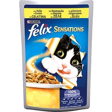 Felix Sensations Tavuk Havuç Jel Pouch Kedi Konservesi 6X100 gr