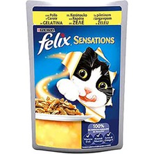 Felix Sensations Tavuk Havuç Jel Pouch Kedi Konservesi 12X100 gr