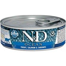 N&d Ocean Alabalık Somon Karides Yetişkin Kedi Konservesi 6X80 gr