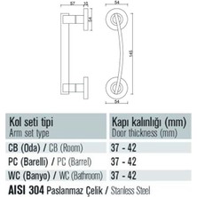 Condi 003 S Saten Krom Çekme Kapı Kolu 20 cm