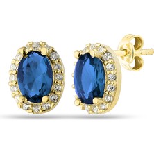 Glorria Gümüş Anturaj Oval Küpe