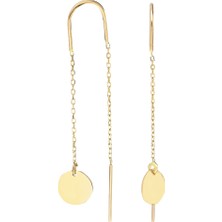 Glorria Altın Daire Plaka Küpe