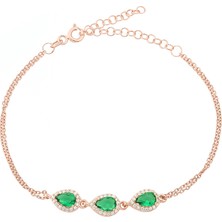 Glorria Gümüş Anturaj Damla Bileklik