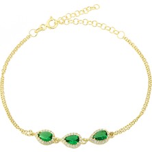 Glorria Gümüş Anturaj Damla Bileklik