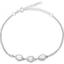 Glorria Gümüş Anturaj Damla Bileklik