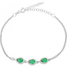 Glorria Gümüş Anturaj Damla Bileklik