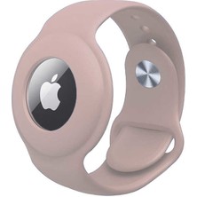 Nezih Case Apple Airtag Uyumlu Kordon Silikon Koruyucu Açık Pembe