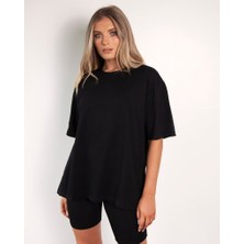 Miracolo Kadın Bisiklet Yaka Oversize T-Shirt