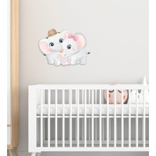 Bk Gift Sevimli Fil Tasarımlı Çocuk Odası Ahşap Duvar Süsü-7