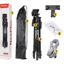Sarftech NP-8830 Tripod Bluetooth Kumandalı Profesyonel Telefon Kamera Tutucu Çantalı Tripot 150 cm NP-8830