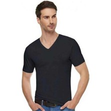 Tutku Elit Elastan V Yaka Erkek Atlet 1303 Siyah