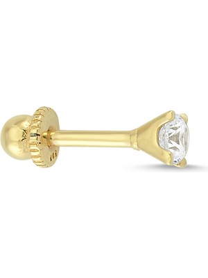 Altın Sepeti Altınsepeti Altın Tektaşlı Helix Piercing AS66PC