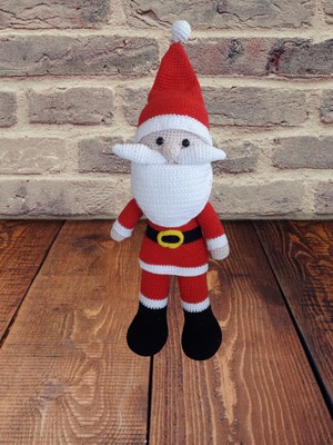 Oyuncak Park Sevimli Noel Baba Amigurumi Organik Oyuncak