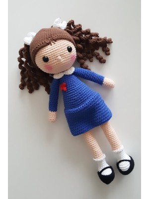 Oyuncak Park Önlüklü Öğrenci Bebek Amigurumi Oyuncak