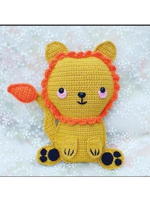 Oyuncak Park Maskot Aslan Bobi Amigurumi Organik Oyuncak