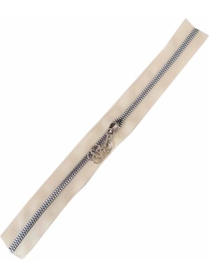 Angel Çanta Akssesuar Başlıklı Fermuar 30 cm Gümüş Metal Krem