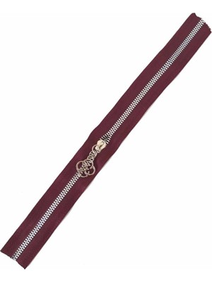Angel Çanta Akssesuar Başlıklı Fermuar 30 cm Gümüş Metal Bordo