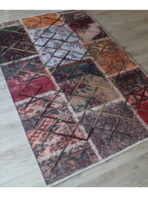 Arte Halı Arte Patchwork Dekoratif Kaymaz Taban Salon Mutfak
halısı Makinada Yıkanabilir Halı