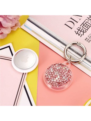 MobaxAksesuar Airtag Taşlı Parlak Silikon Kılıf Anahtarlık 03