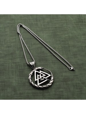 NorthShore Viking Valknut Ouroboros Nordic Iskandinav Çelik Kolye