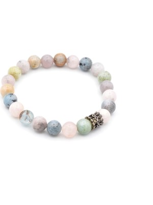 MURTY99 Hakiki Doğal Akuamarin Heliodor Kunzit Taşı Bileklik 1.kalite 002