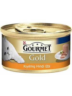 Gourmet Gold Hindi Etli Yetişkin Kıyılmış Kedi Konserve 24X85 gr