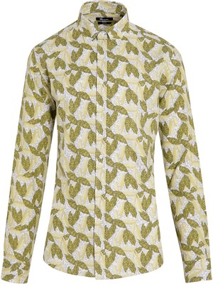 Hatemoğlu Yeşil Baskılı Slim  Fit Gömlek