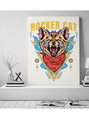 Bk Gift Rocker Cat Tasarımlı Kanvas Tablo 50 x 70 Cmcm-1