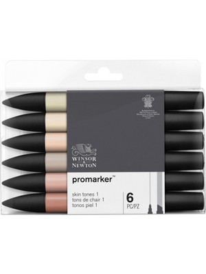 Winsor & Newton Promarker Ten Renkli Kalem Seti Profesyonel Kalite 6'lı Fildişi Mercan Yumuşak Şeftali