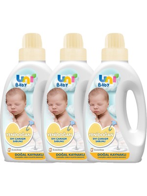 Uni Baby Yenidoğan Sıvı Çamaşır Sabunu 1500 ml x 3 Doğal Kaynaklı Hipoalerjenik Formül
