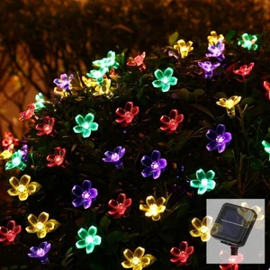 Techno Smart  50 Ledli 8 Modlu Solar Çiçekli Rgb Bayçe Aydınlatma Dekorasyon Güneş Enerjili