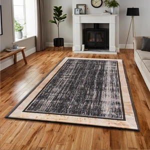Halı Elit G6755 Antrasit / Gold 80X150 cm Modern Dokuma Halı