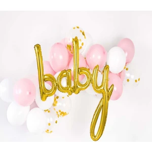 Patladı Gitti Baby Gold Folyo Balon - Bebek Çocuk Parti Kutlama Seti
