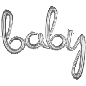 Patladı Gitti Baby Gümüş Folyo Balon - Bebek Çocuk Parti Kutlama Seti