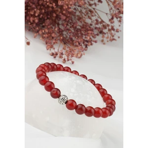 Dünya Doğal Taş Kırmızı Akik Taşı Bileklik 300257
