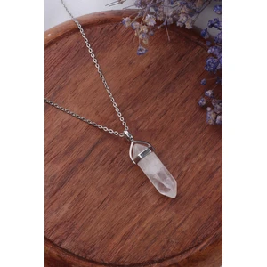 Dünya Doğal Taş Doğal Çivi Kesim Kristal Kuvars Taşı Kolye - KL0456