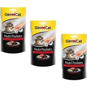 Nutri Pockets Anti-Hairball Kedi Ödülü Biftek Malt 60 gr x 3