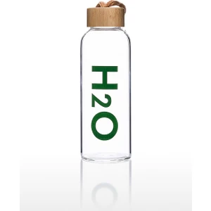 Bambu Kapaklı Borosilikat Cam Matara 600ML