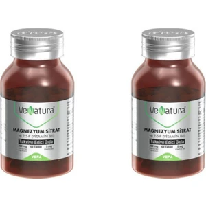 Magnezyum Sitrat ve P-5-P (Vitamin B6) Takviye Edici Gıda 2 Adet